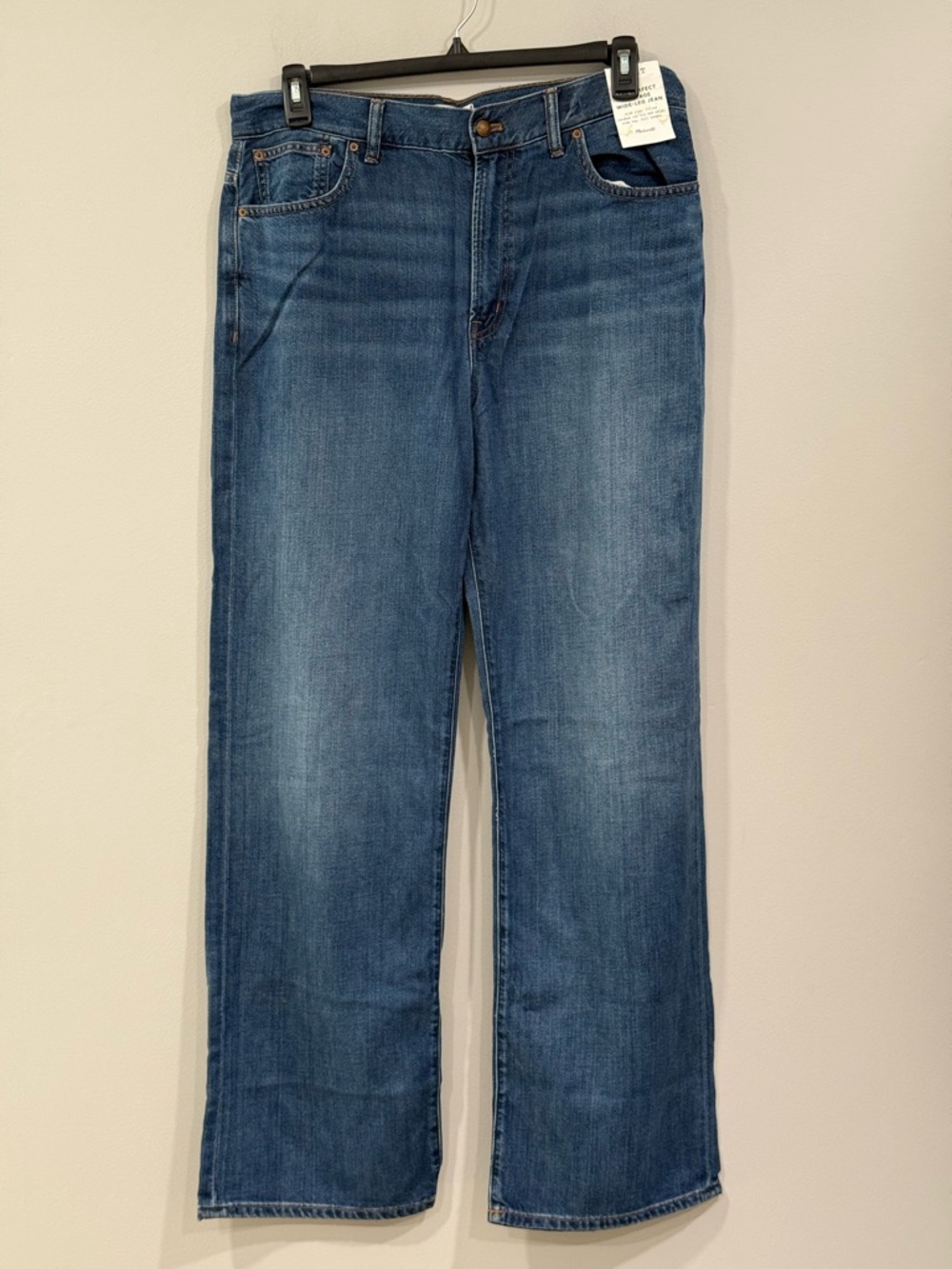 Madewell Blue Harvey Wash Perfect Vintage Wide-Leg Jeans 31 Tall NWT - Picture 5 of 9